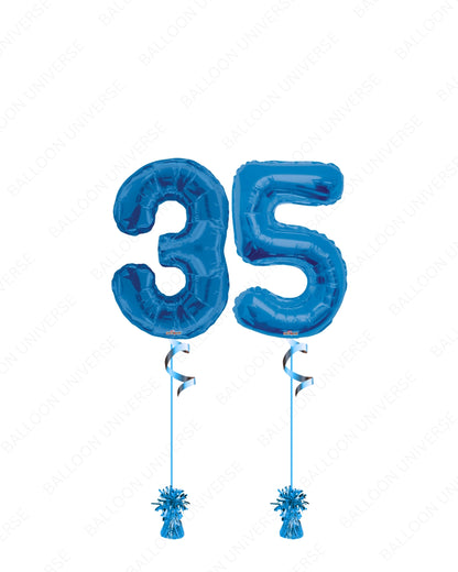2 Supershape Number Foil Balloons (Custom Colours + Numbers)