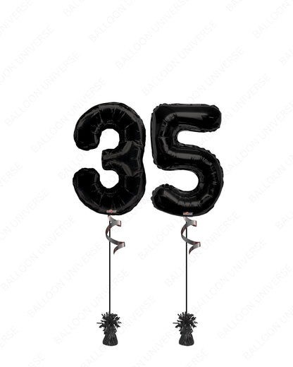 2 Supershape Number Foil Balloons (Custom Colours + Numbers)