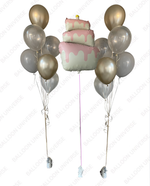 Supershape Cake with two Balloon Bouquets (Helium Filled)