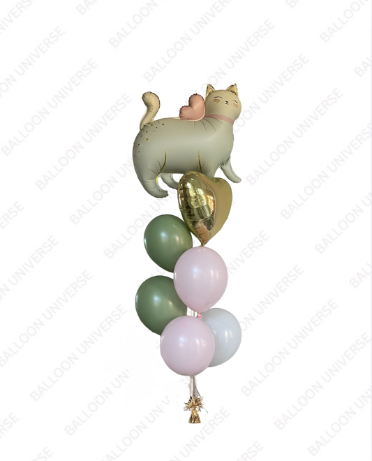 Cute Supershape Cat Balloon Bouquet
