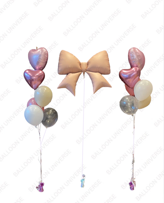 SuperShape Pastel Pink Bow Balloon Setup