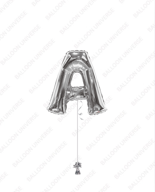One 34" Letter Balloon With Weight (Custom Colours + Letters)