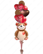I Love You -  Bear Balloon Bouquet (Helium Filled)