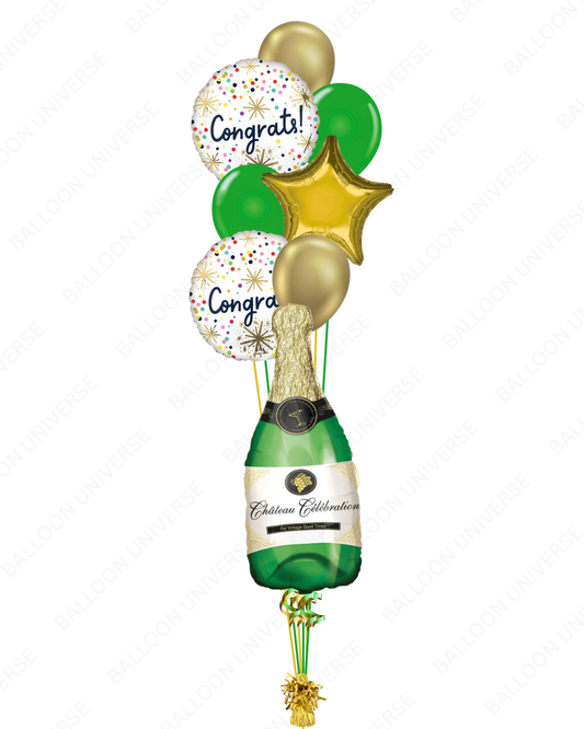 SuperShape Champagne Bottle Balloon Set - Helium Filled