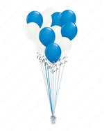 12pcs Blue & White Balloon Bouquet – Helium Filled