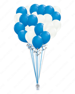 Blue & White Helium Balloon Bouquet – 24pcs