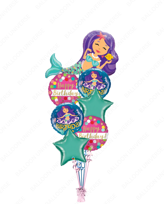 Mermaid Birthday Mylar Balloons For Girls