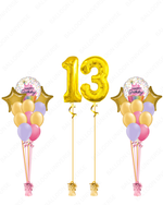 Gold Happy Birthday Balloon Arrangement