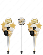 Elegant Birthday Arrangement With Happy Birthday Orbz