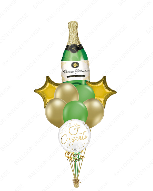 Happy Engagement Champagne Balloon Display