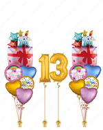 Birthday Girl Decoration Arrangement (Custom Gold Numbers)