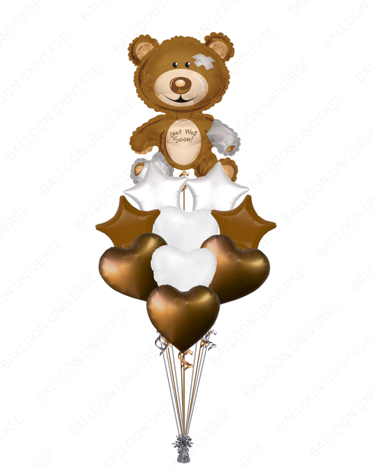 Get Well Soon Teddy Bear Balloon Bouquet