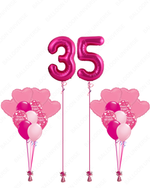 Happy Birthday Balloon Arrangement with Custom Pink Numbers