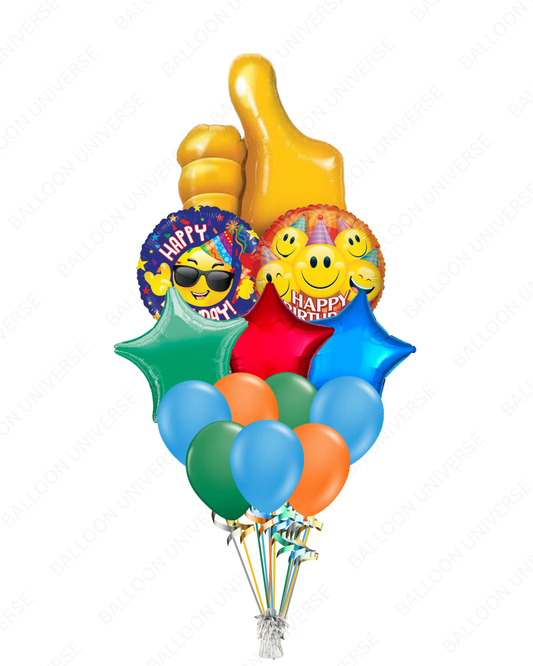 Thumbs Up and Smiles Emoji Balloon Bouquet