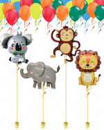 Animal Mylars with 25 Latex Balloons (Helium Filled)