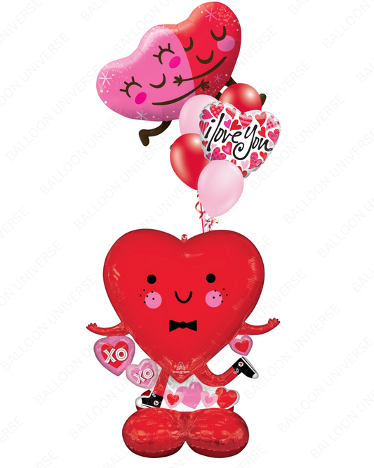 4 ft Standing Happy Heart AirLoonz Display