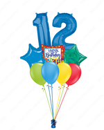 Blue Themed Birthday Bouquet with Custom Number