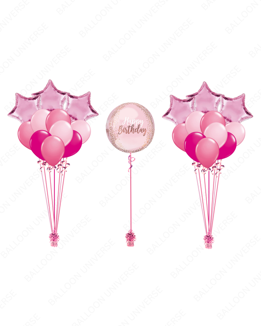 Celebrate in Style - Pink Birthday Balloon Setup
