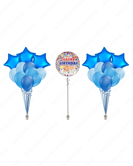 Happy Birthday Blue Balloon Setup