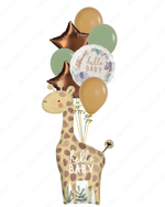 Giraffe Theme Baby Balloon Display - Helium Filled