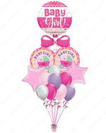 Baby Girl Balloon Bouquet – Pink Stars & Mylar Mix