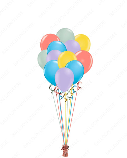 Multicolor Balloons - Lilac, Coral, Mint, Blue & Golden