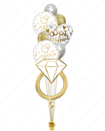 Gold Diamond Ring Balloon Bouquet – Just Married & Congrats Theme