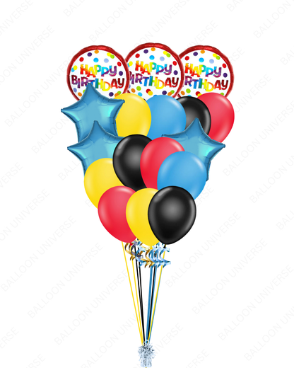 "Happy Birthday" Colourful Balloon Bouquet