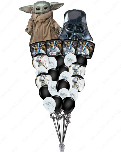 Star Wars Happy Birthday Balloon Set - Darth Vader & Baby Yoda Theme