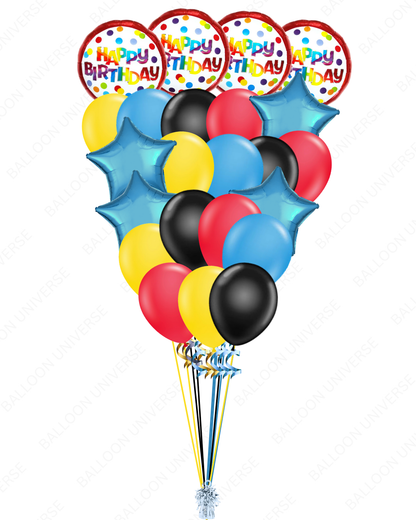 "Happy Birthday" Colourful Balloon Bouquet