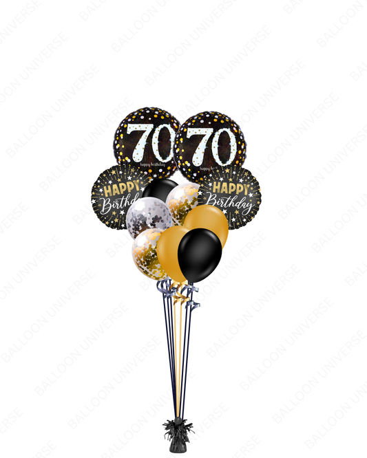 Happy 70th Birthday Helium Balloon Bouquet
