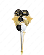 A Golden Gatsby Helium Balloon Bunch for Birthdays