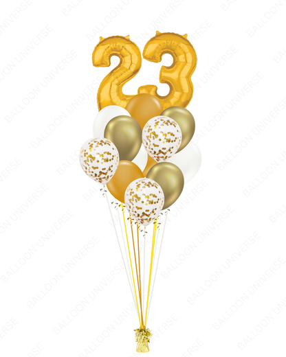 Golden Milestone Number Bouqet (Customizable)