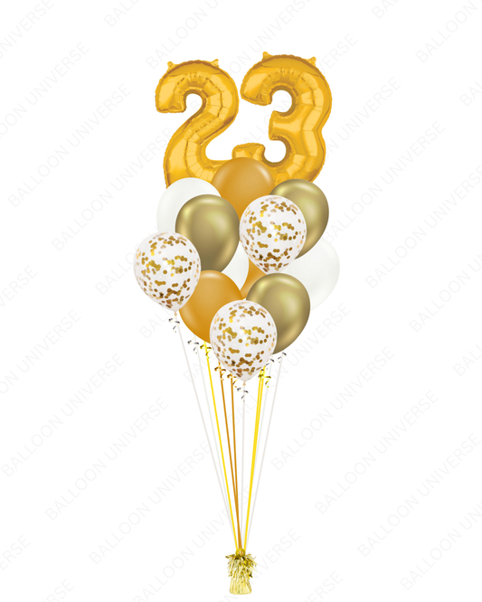 Golden Milestone Number Bouqet (Customizable)