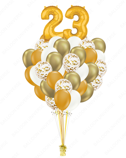 Golden Milestone Number Bouqet (Customizable)