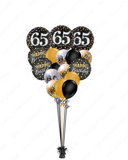 Helium Filled Happy 65th Birthday Balloons