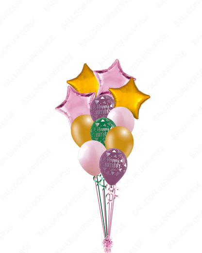 Elegant Happy Birthday Balloon Bouquet