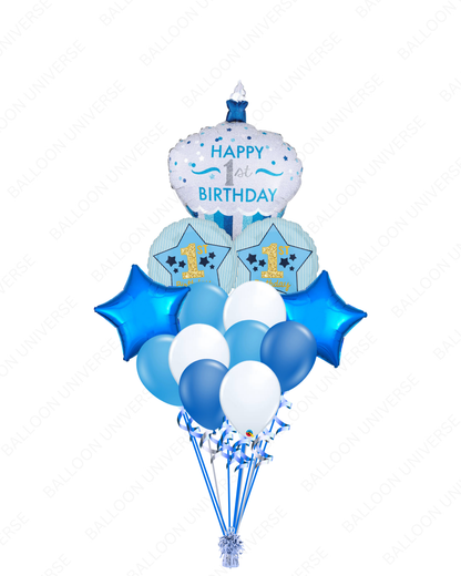 Happy First Birthday Cupcake Balloon Bouquet