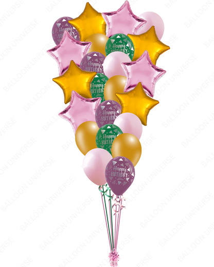 Elegant Happy Birthday Balloon Bouquet