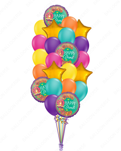 Colorful Happy Diwali Balloon Bouquet