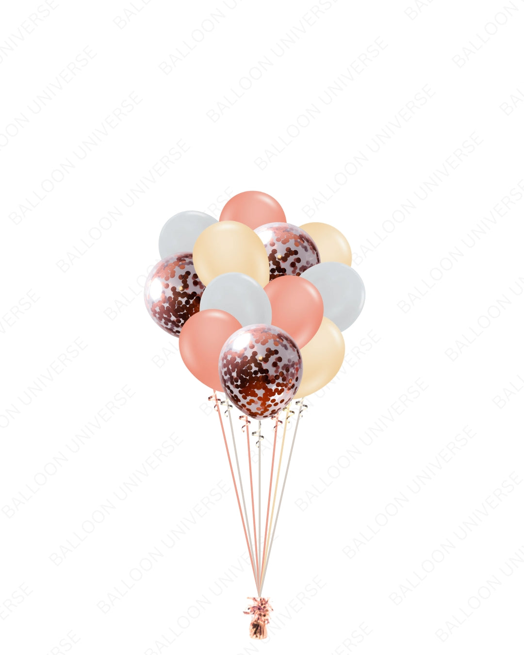 Blush & Rose Gold Confetti Balloon Set - 12, 24, or 36 Pack
