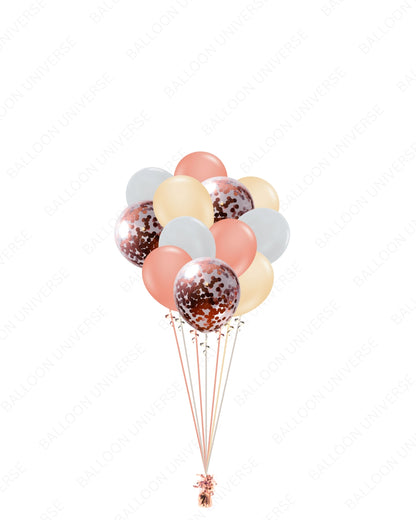 Blush & Rose Gold Confetti Balloon Set - 12, 24, or 36 Pack