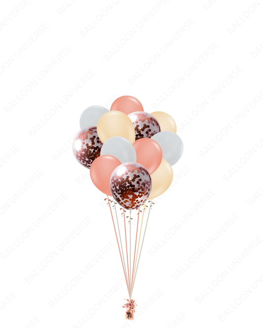 Blush & Rose Gold Confetti Balloon Set - 12, 24, or 36 Pack