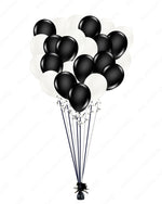 Two Dozen Black and White Balloons