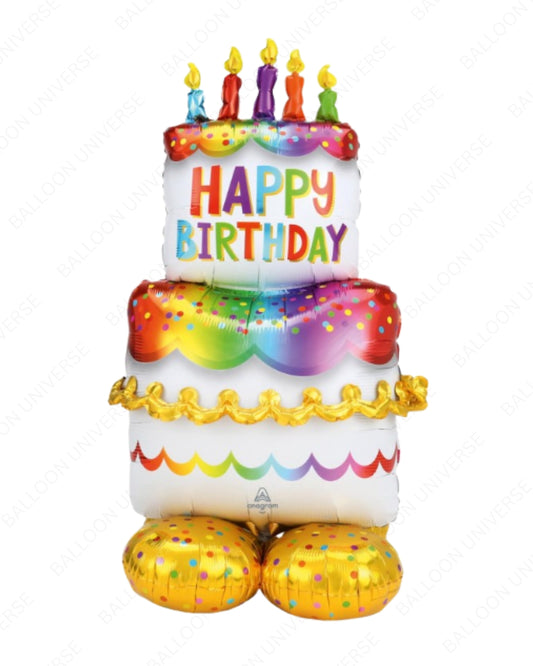 4 ft Happy Birthday Cake Airwalker