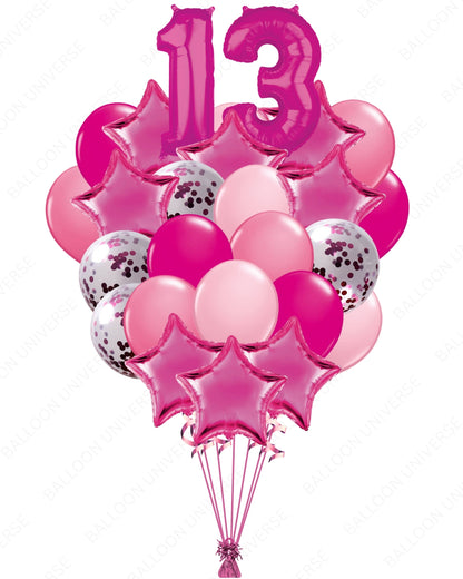 Celebrate with Pink - Number Balloon Bouquet (Customizable)
