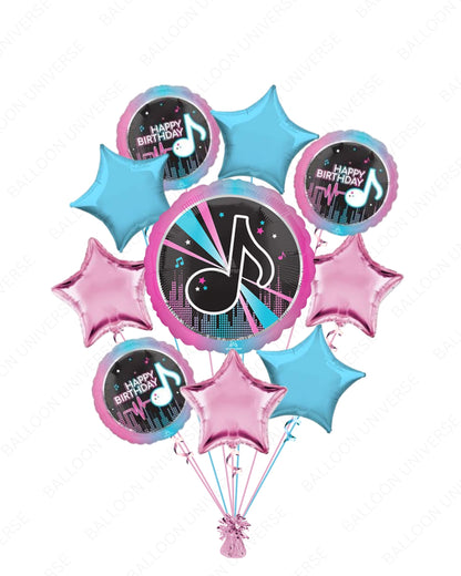 Music Note Happy Birthday Balloon Bouquet