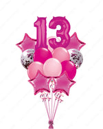 Celebrate with Pink - Number Balloon Bouquet (Customizable)