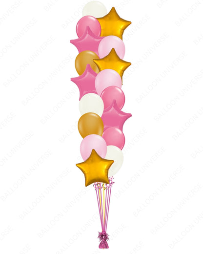 Pink Gold Stars Balloon Bouquet