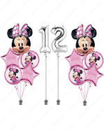 Minnie Birthday Balloon Set with Silver Numbers